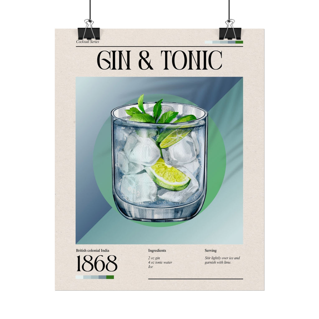 Gin & Tonic Cocktail Poster