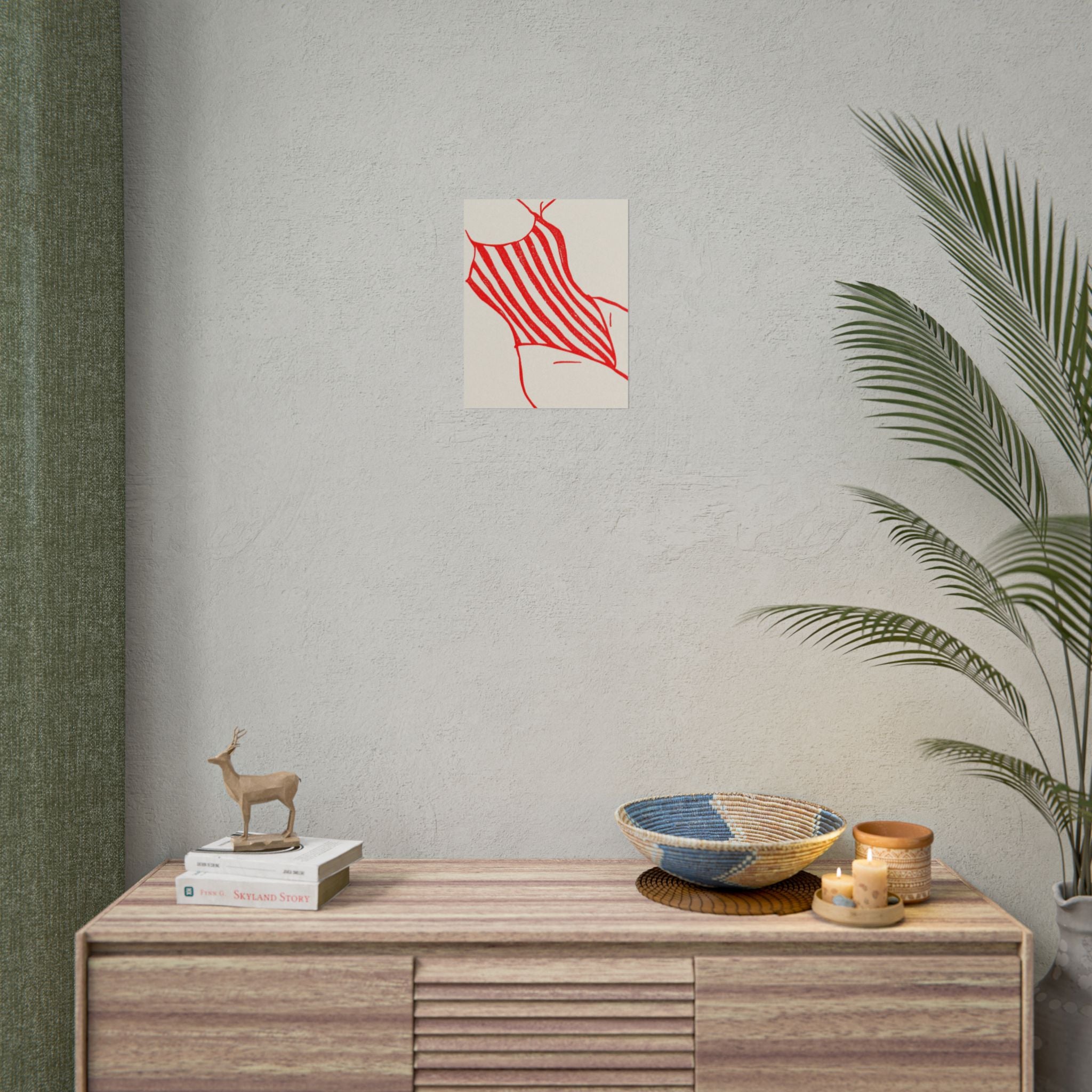 Minimal Red Swimsuit Art Print