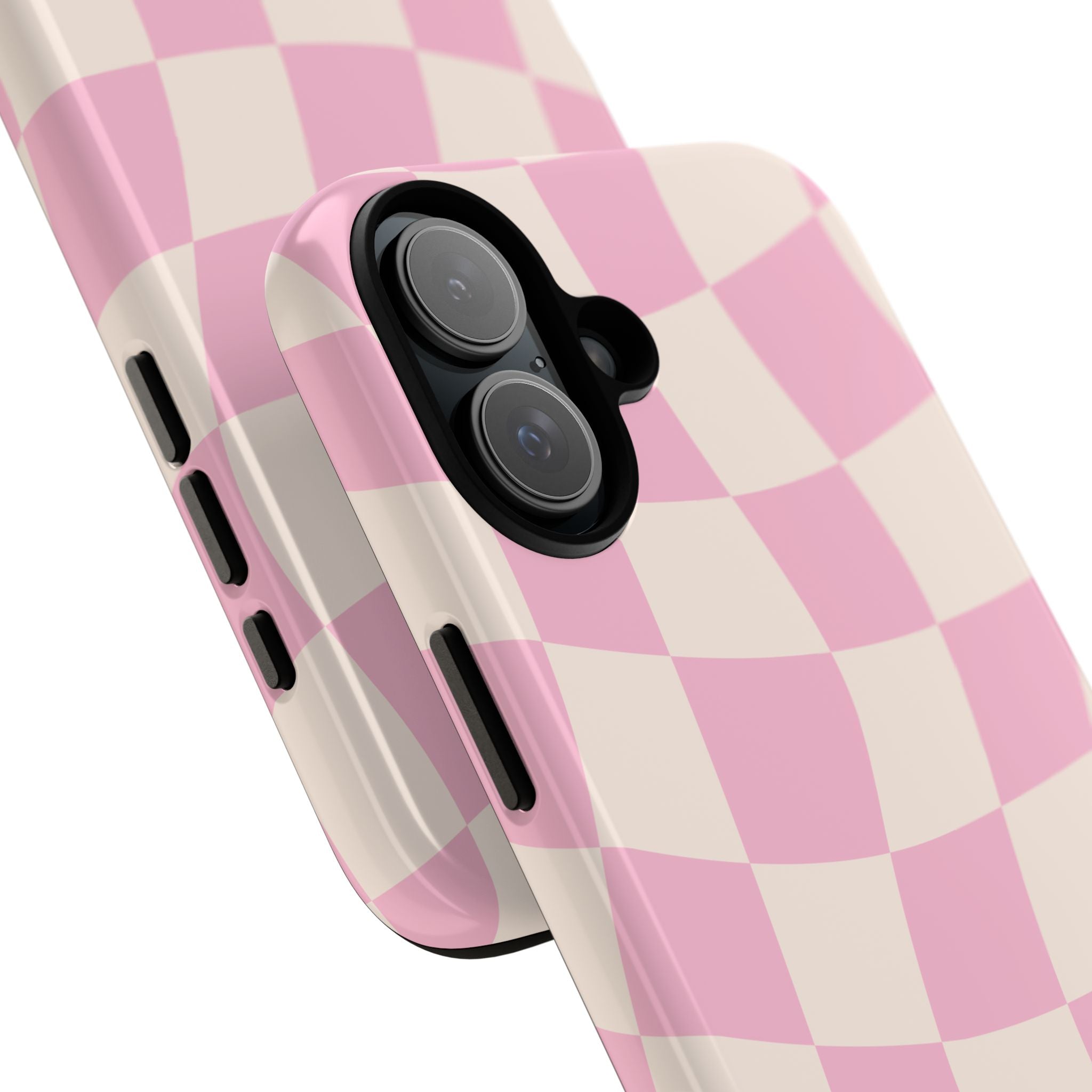 Pink Wavy Checker Tough Phone Case