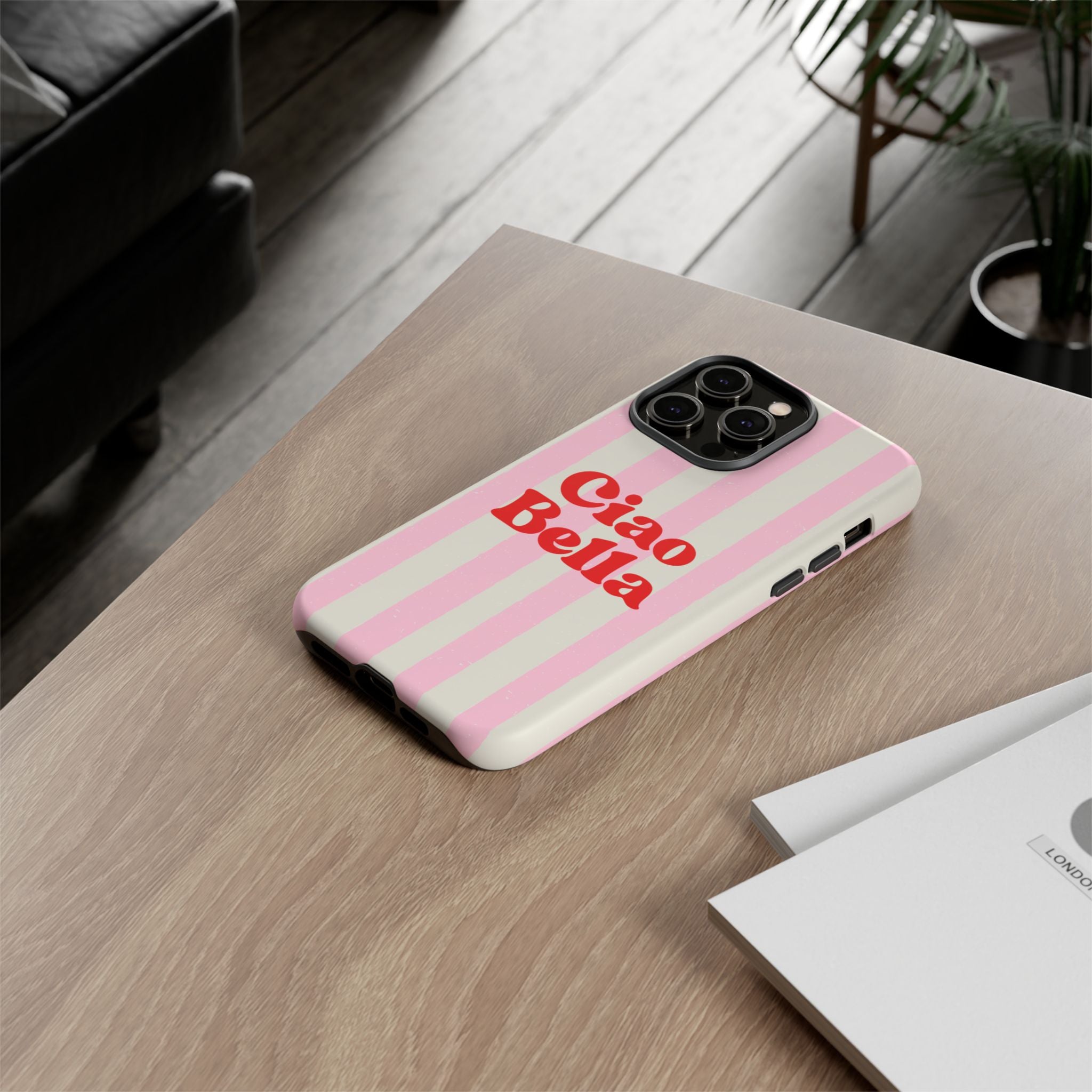 Pink Stripe Ciao Bella Phone Case