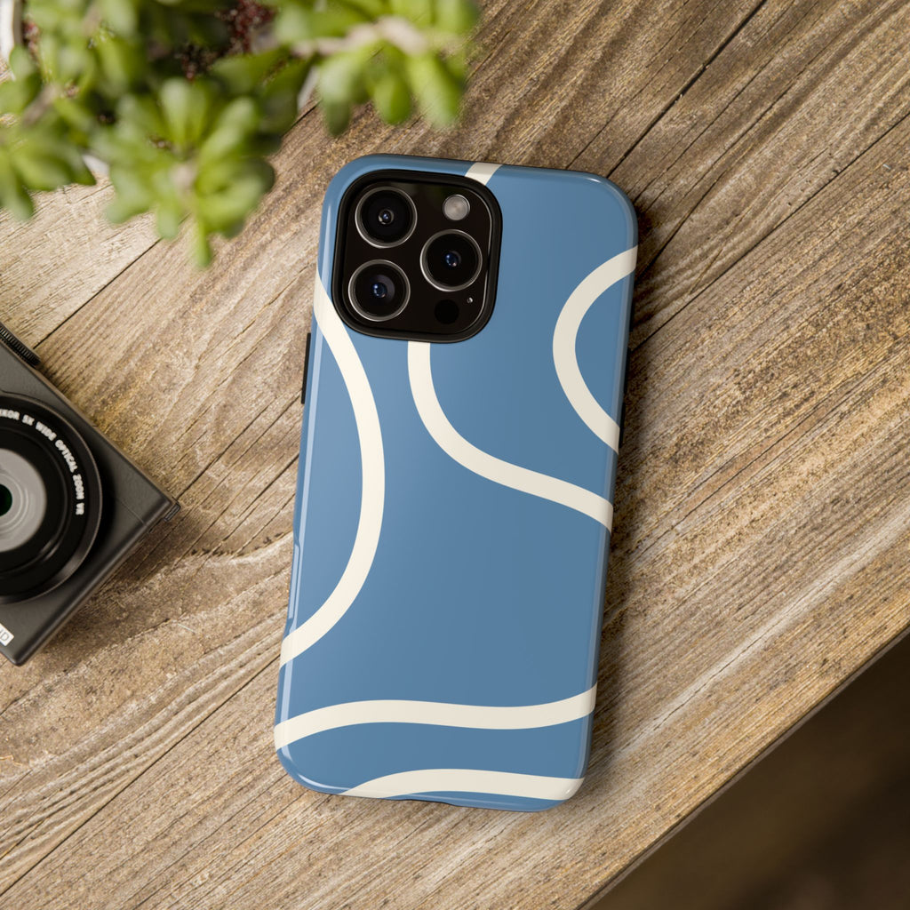 Blue Wavy Abstract Phone Case
