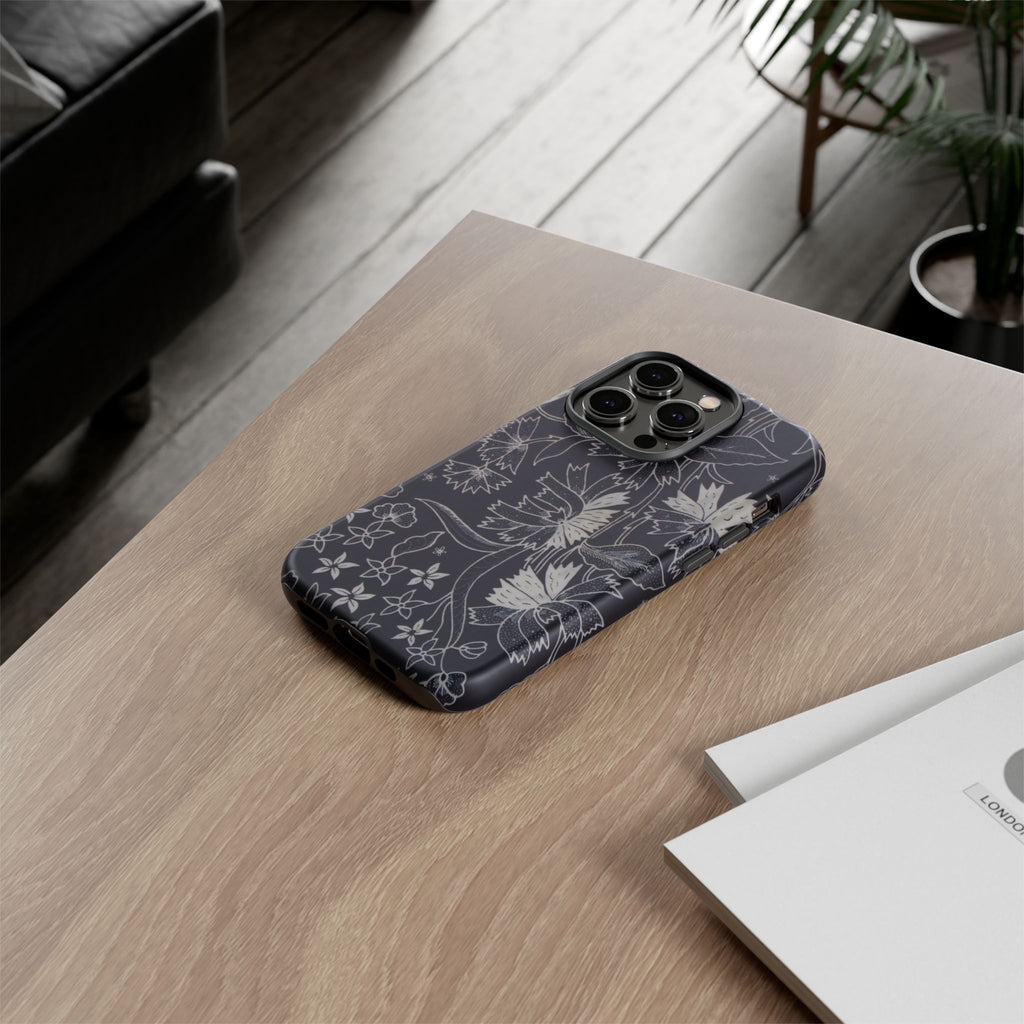 Floral Black Botanical Phone Cover