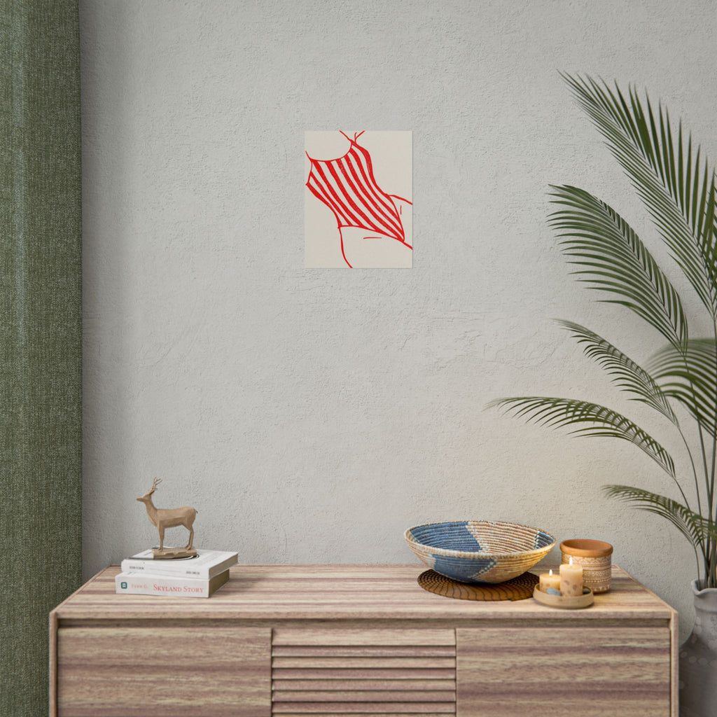 Minimal Red Swimsuit Art Print