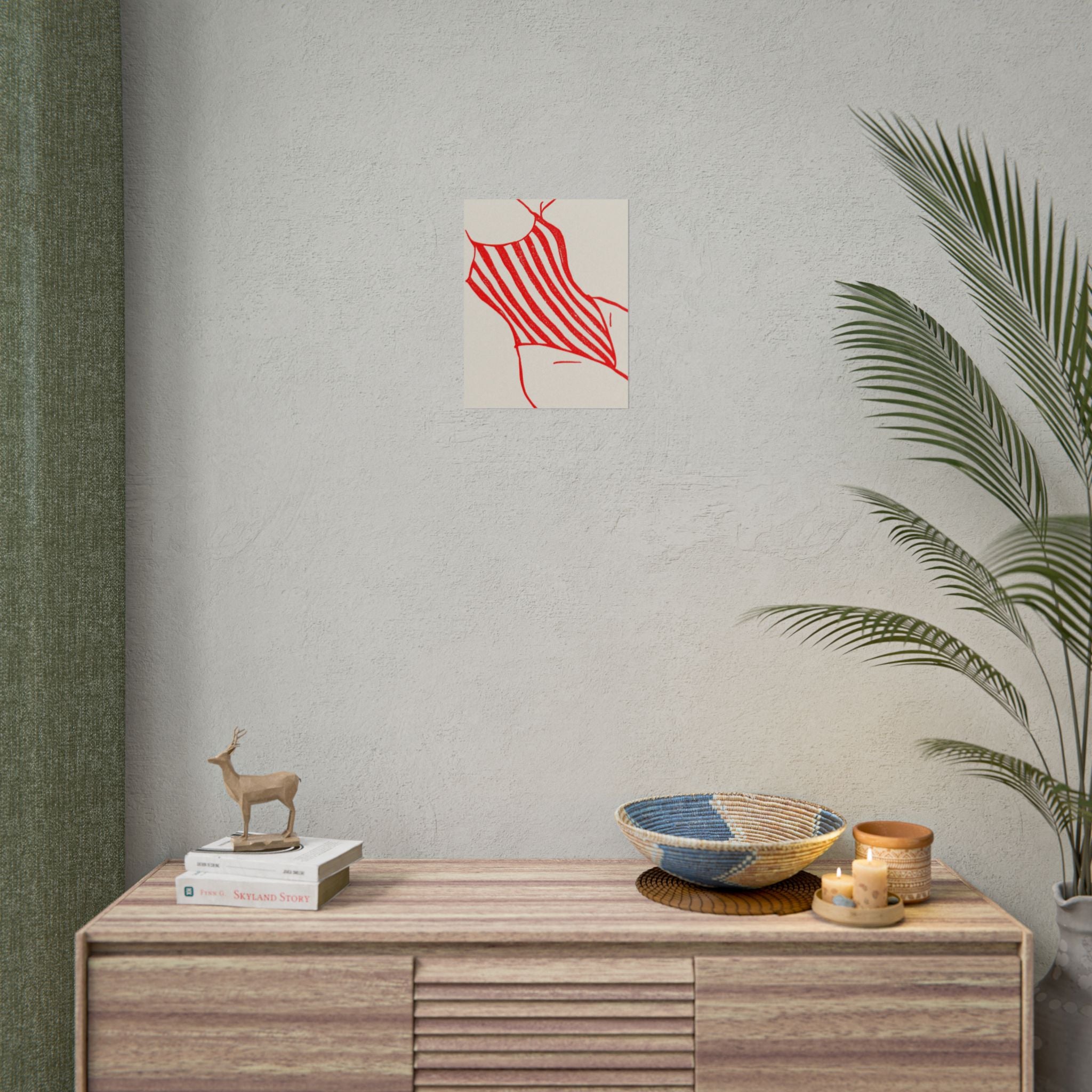 Minimal Red Swimsuit Art Print