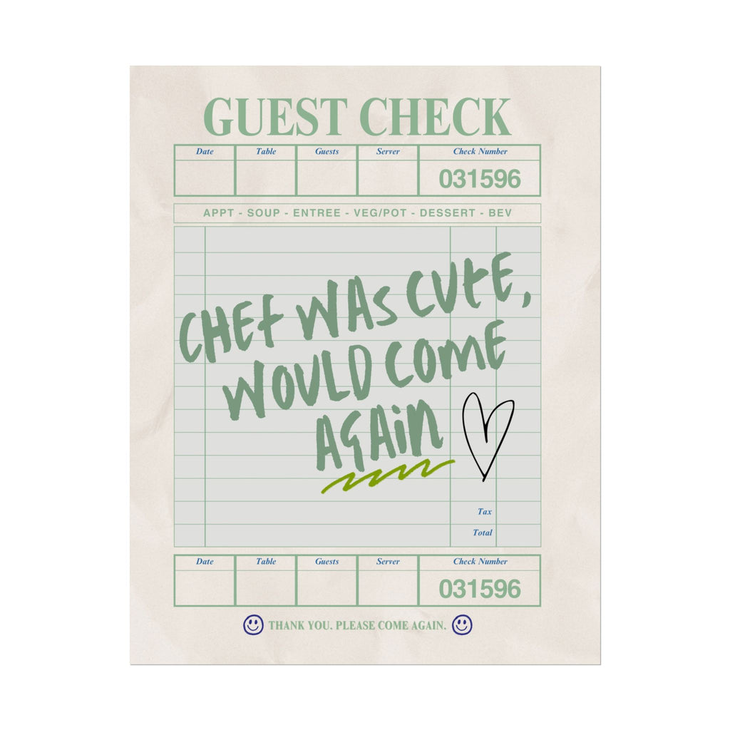 Guest Check Cute Chef Poster