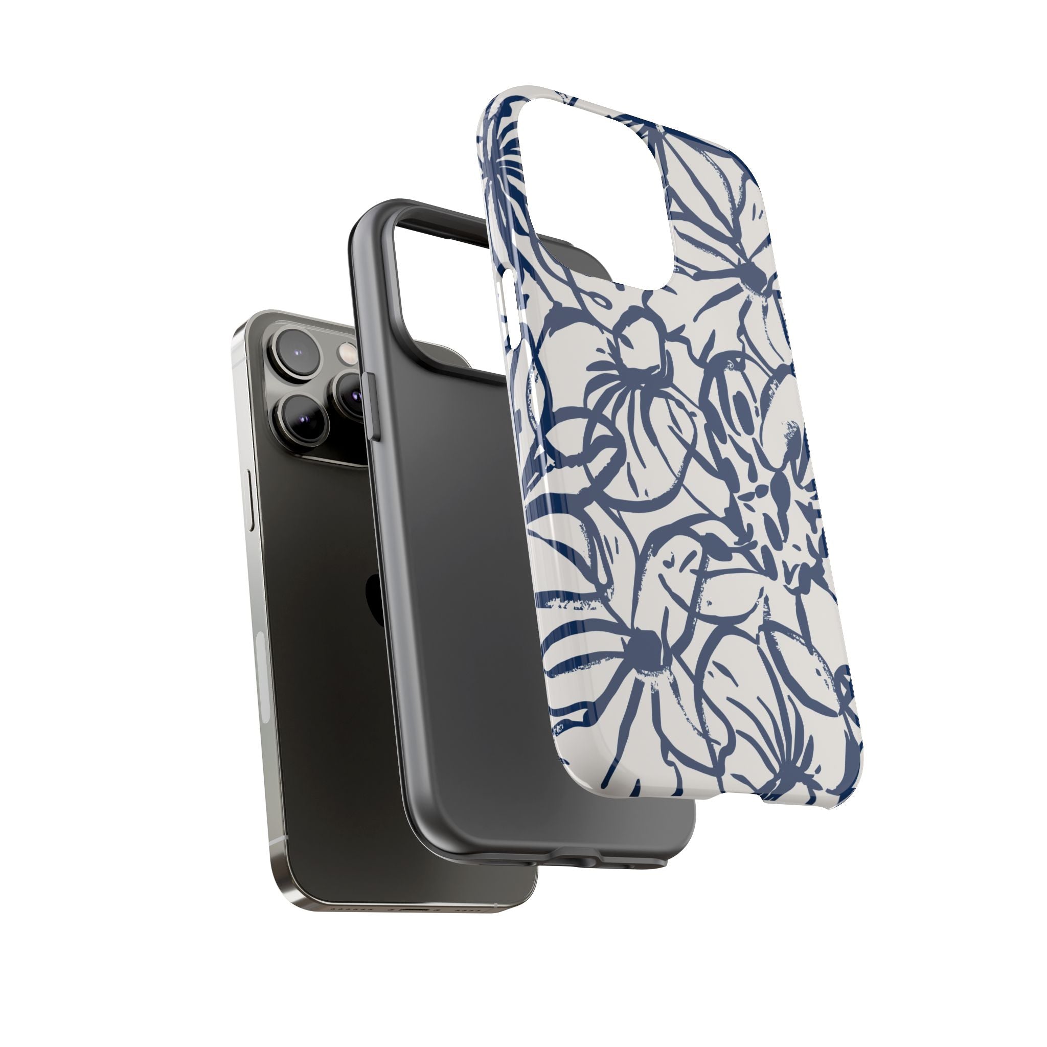 Navy Floral Phone Case