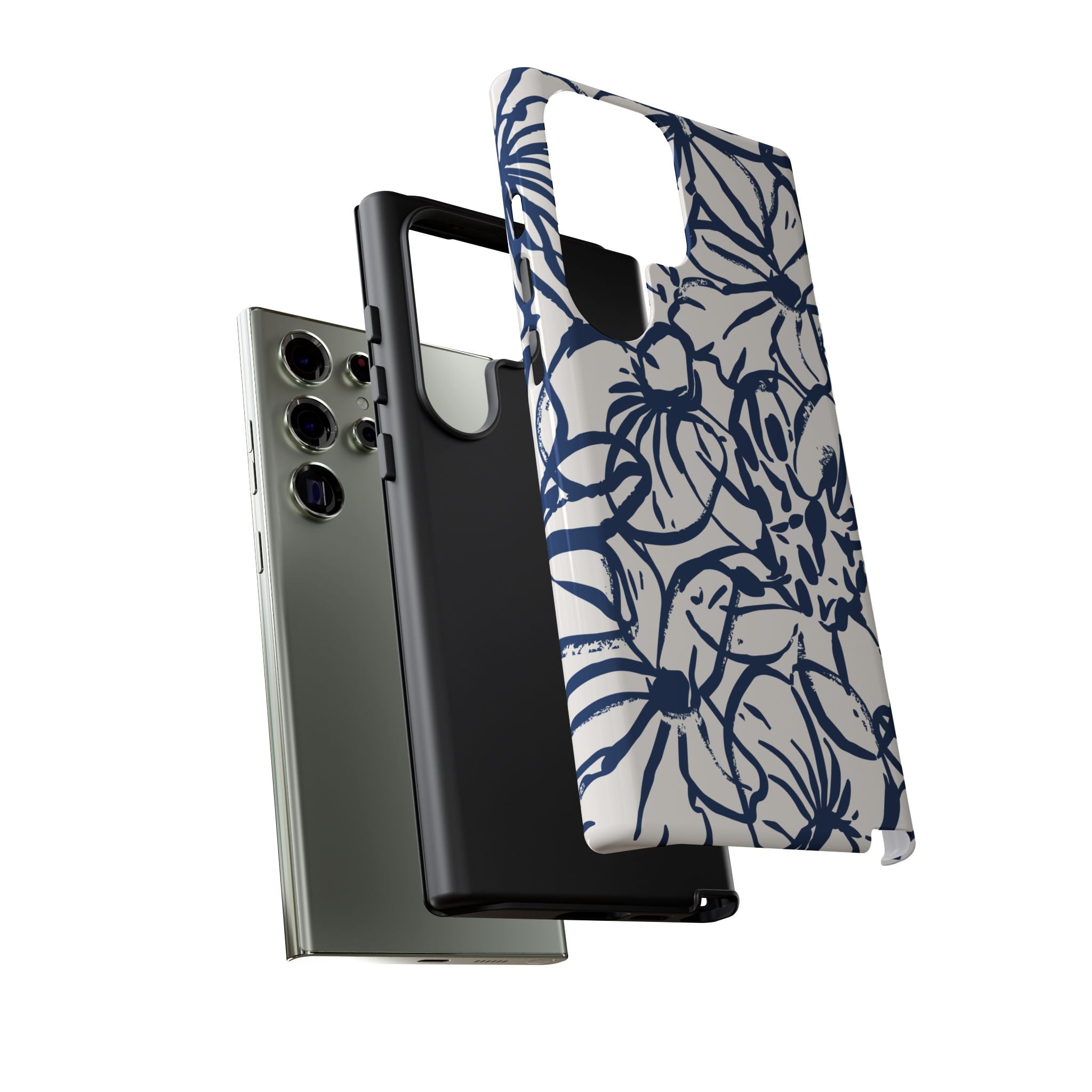Navy Floral Phone Case