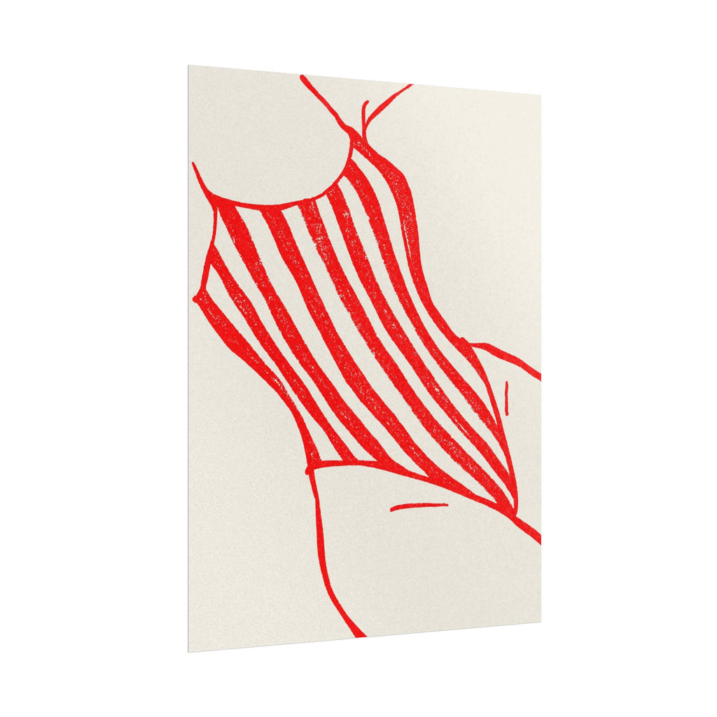 Minimal Red Swimsuit Art Print