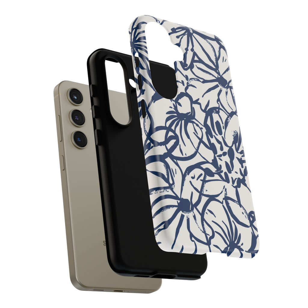 Navy Floral Phone Case