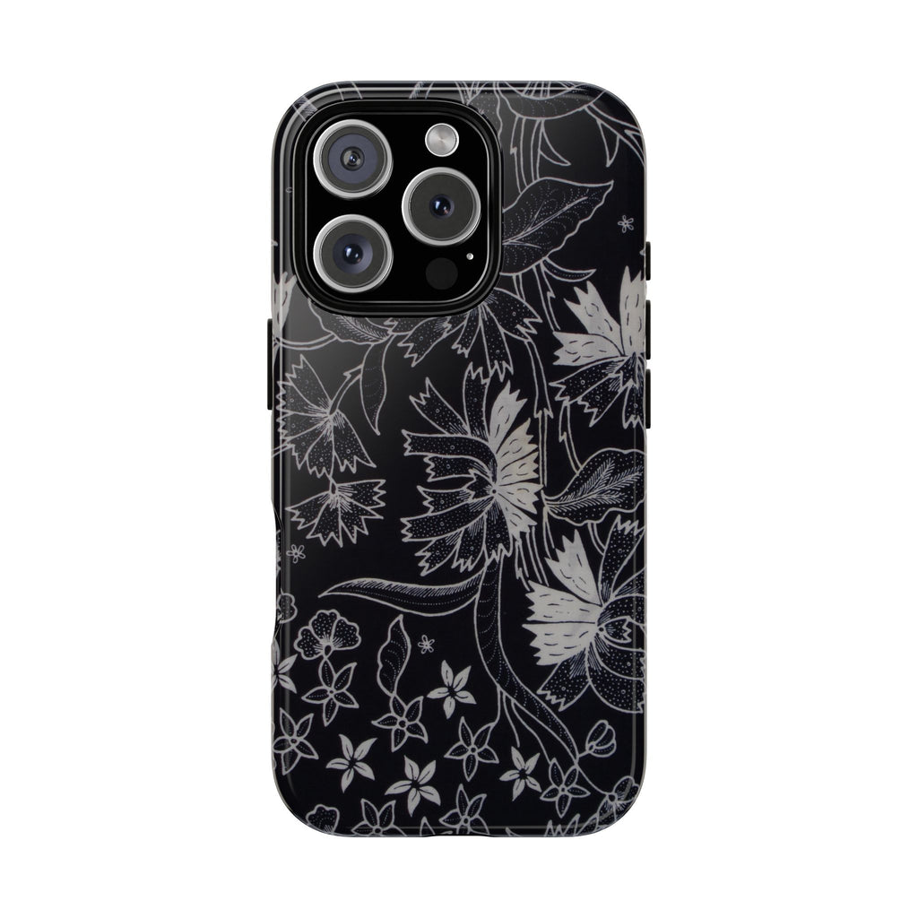 Floral Black Botanical Phone Cover