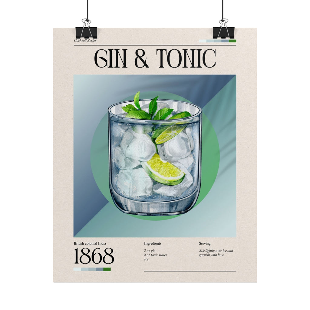 Gin & Tonic Cocktail Poster