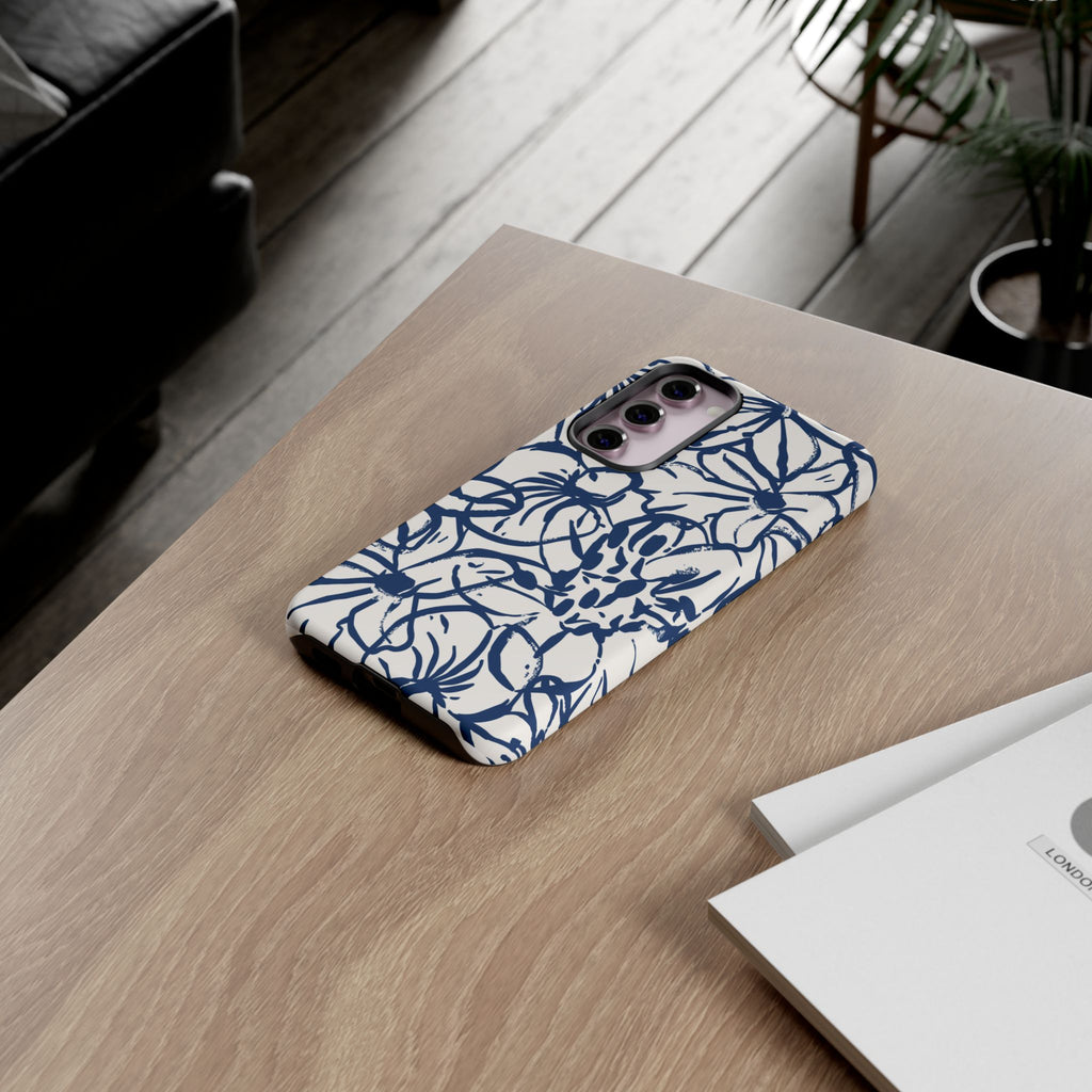 Navy Floral Phone Case