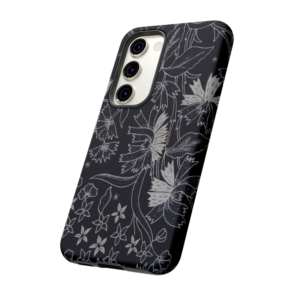 Floral Black Botanical Phone Cover
