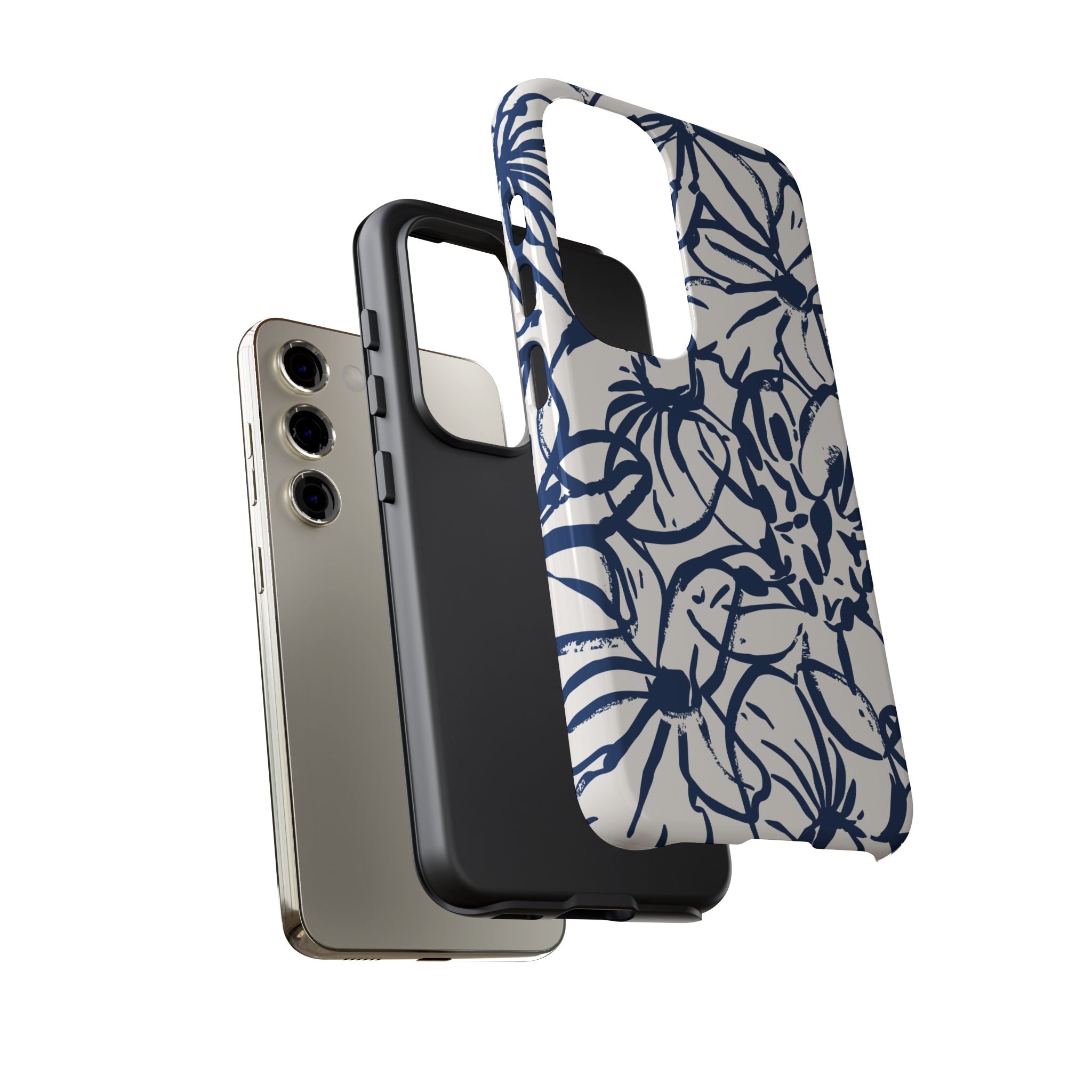 Navy Floral Phone Case