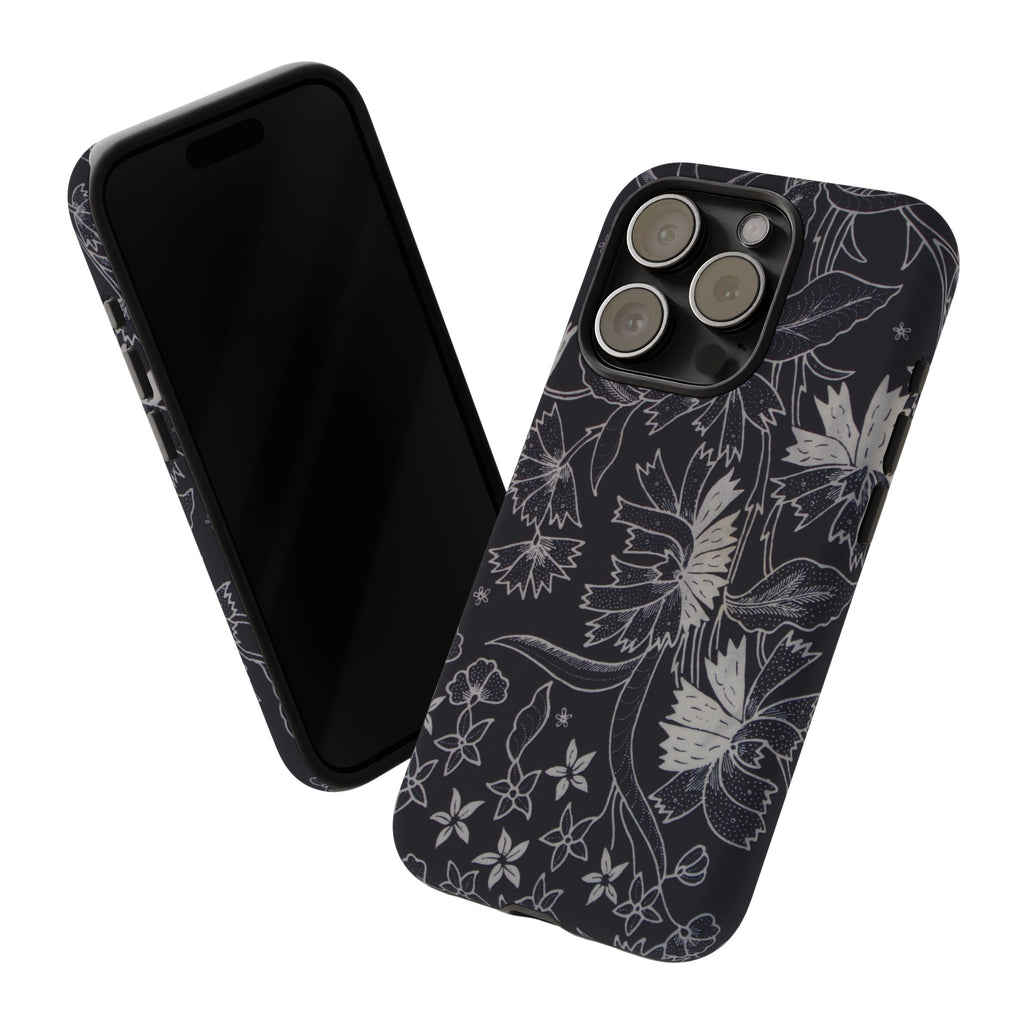 Floral Black Botanical Phone Cover