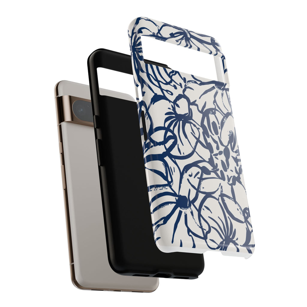 Navy Floral Phone Case