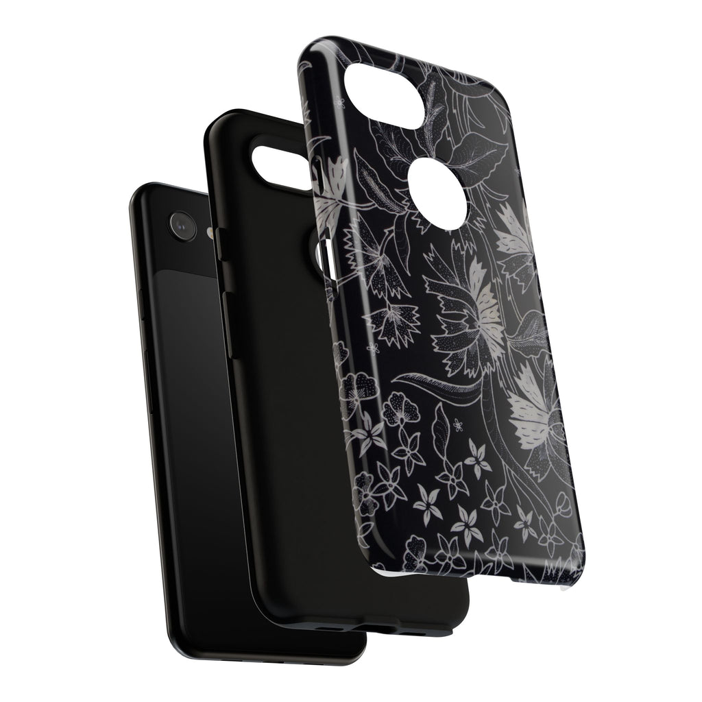 Floral Black Botanical Phone Cover