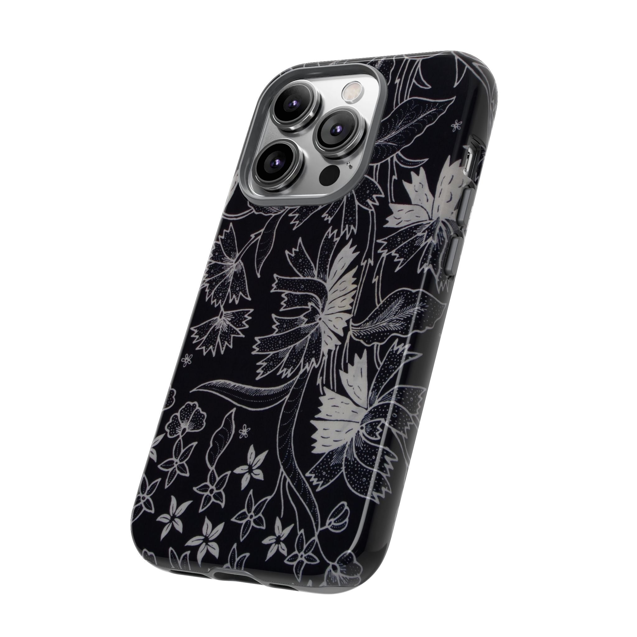 Floral Black Botanical Phone Cover