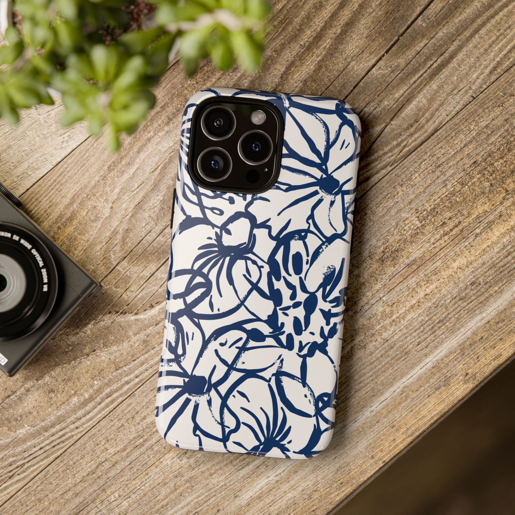 Navy Floral Phone Case