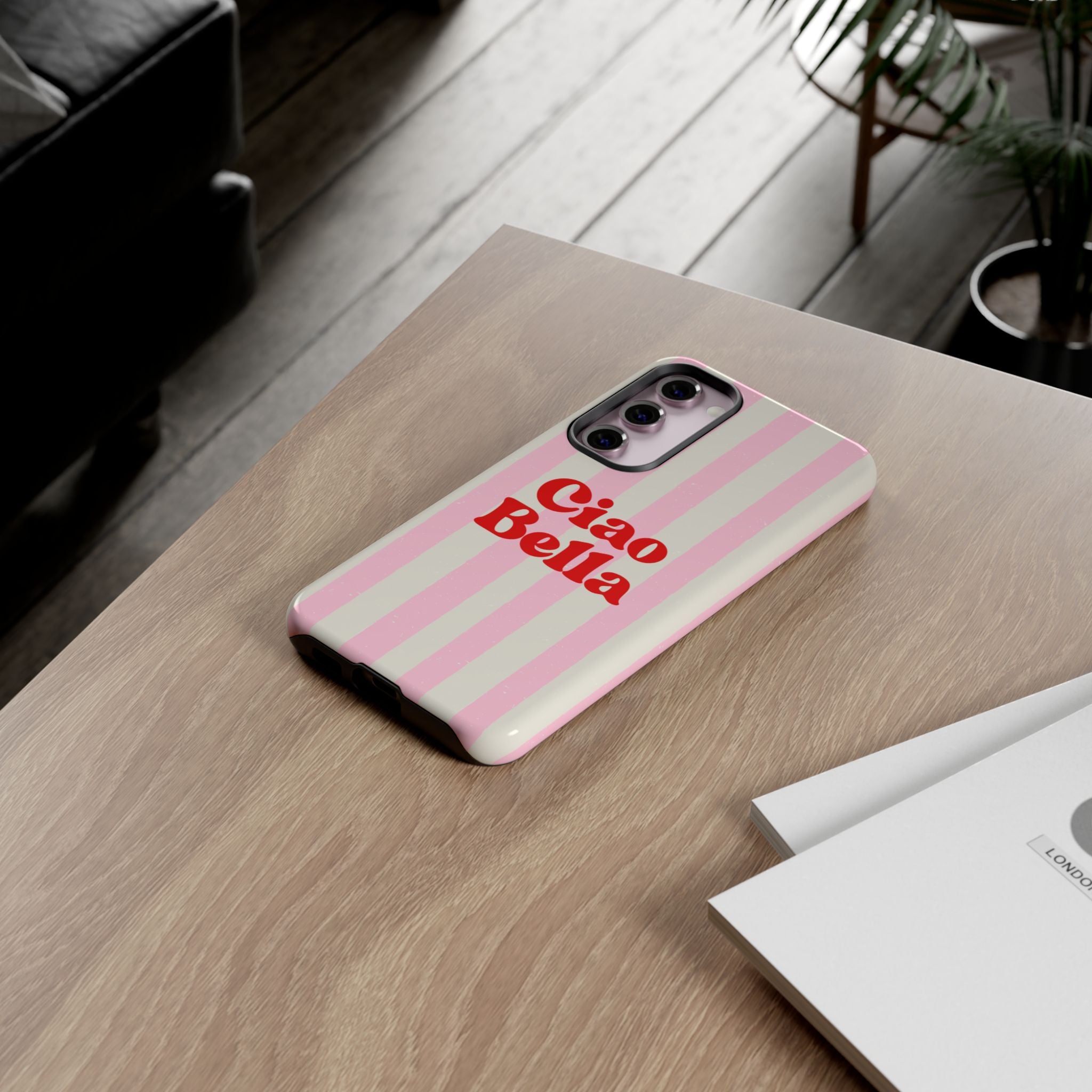 Pink Stripe Ciao Bella Phone Case