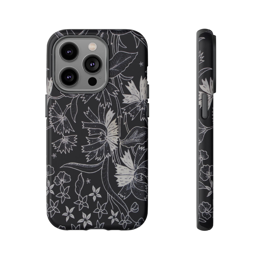 Floral Black Botanical Phone Cover