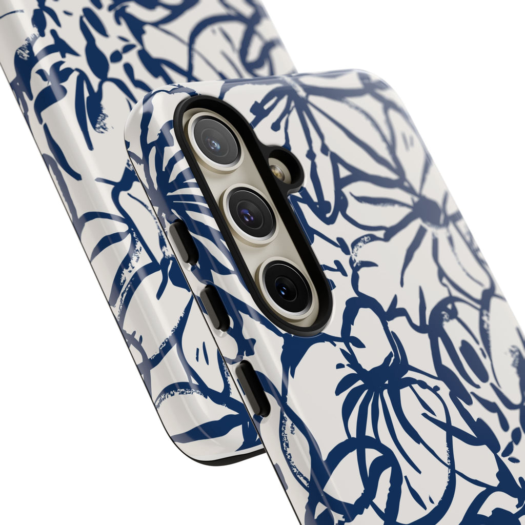 Navy Floral Phone Case