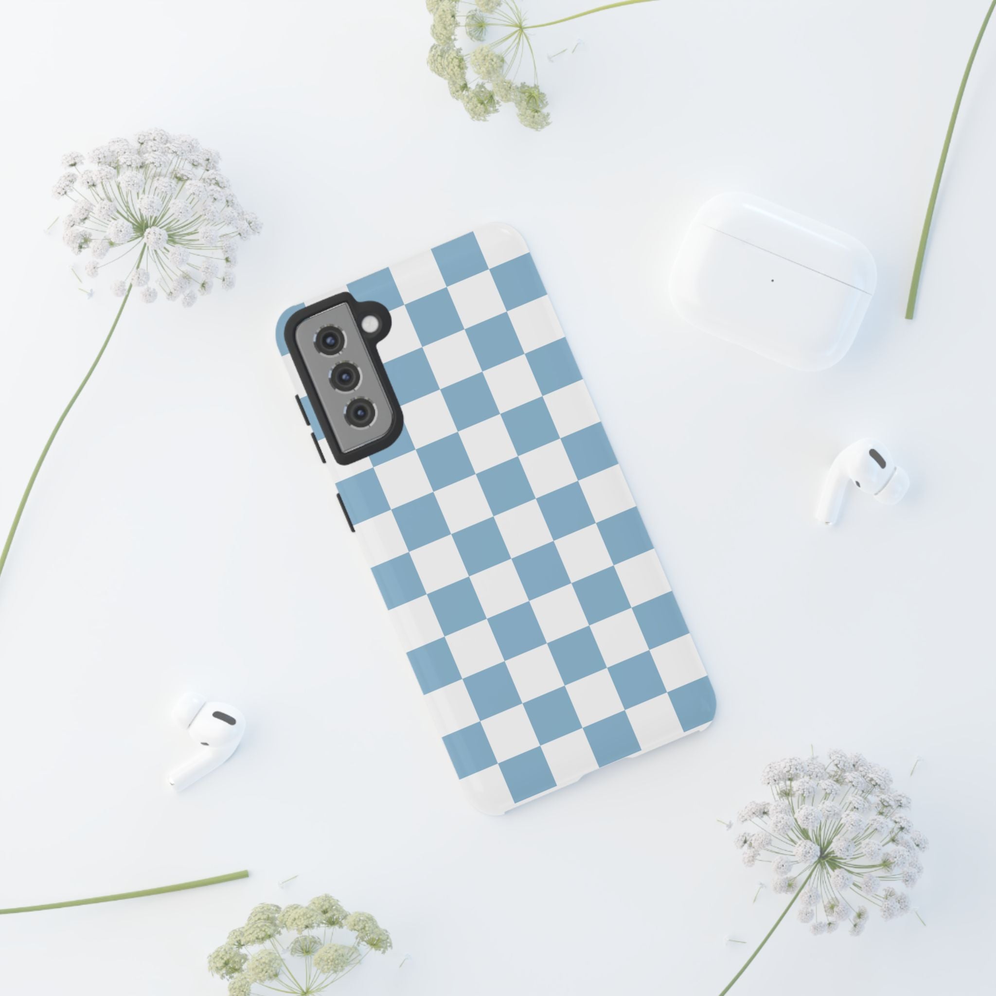 Blue Checkerboard Tough Phone Case