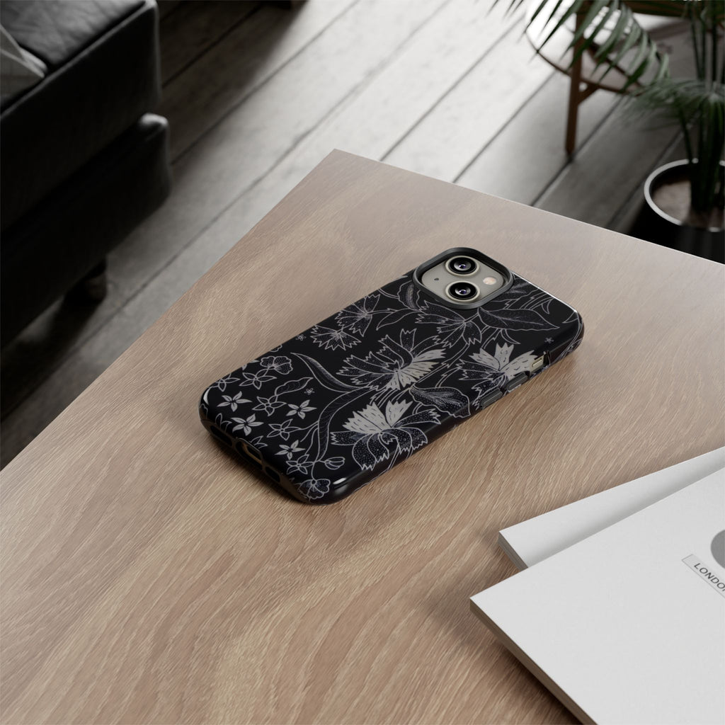 Floral Black Botanical Phone Cover