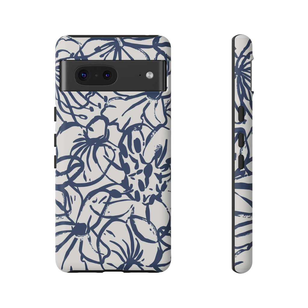 Navy Floral Phone Case