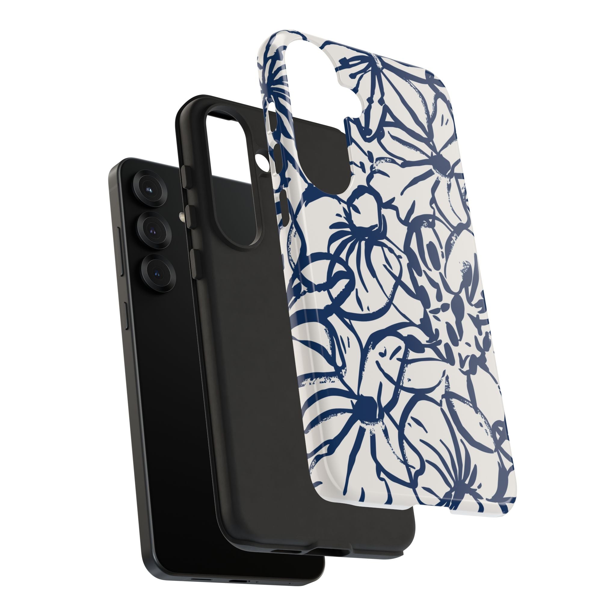 Navy Floral Phone Case