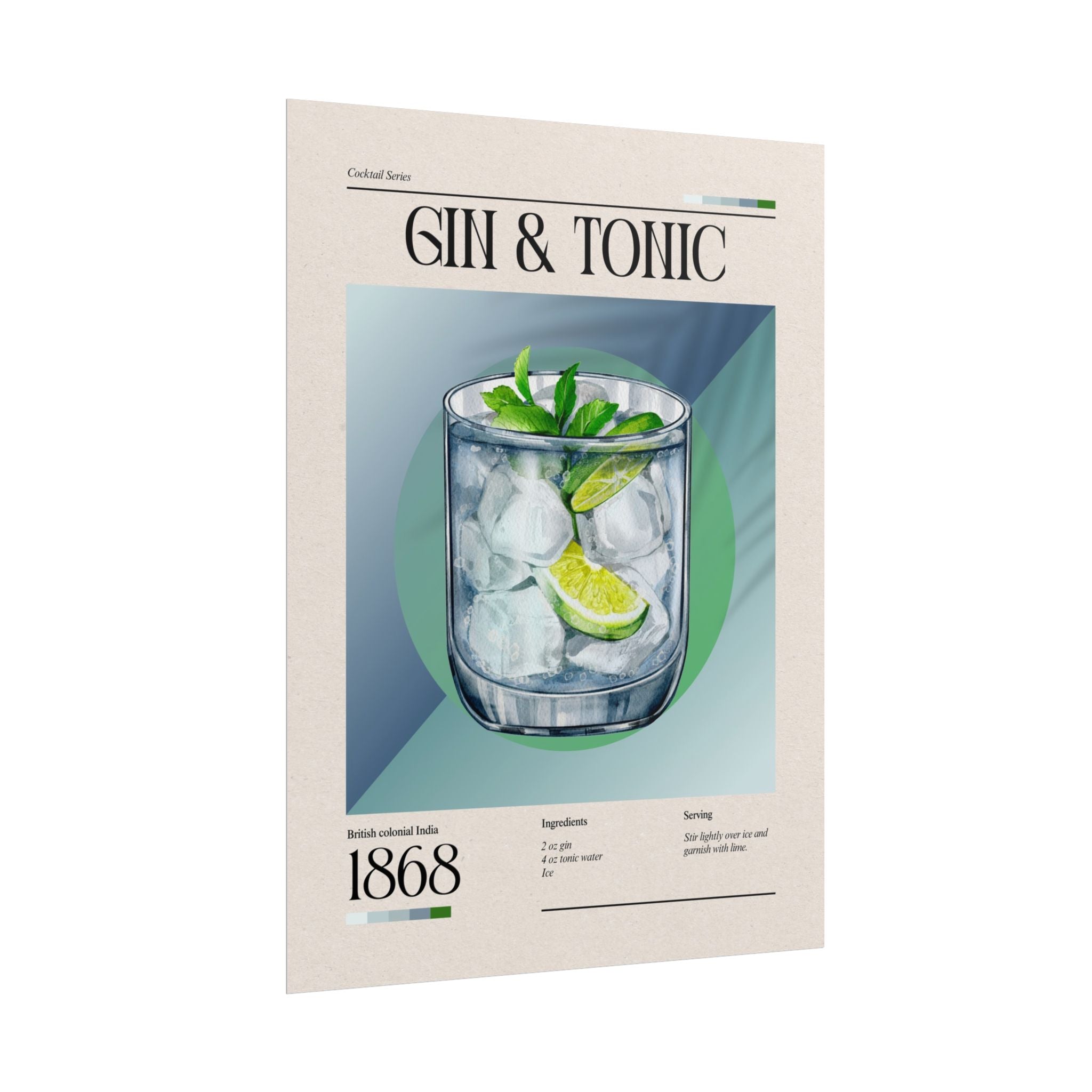Gin & Tonic Cocktail Poster