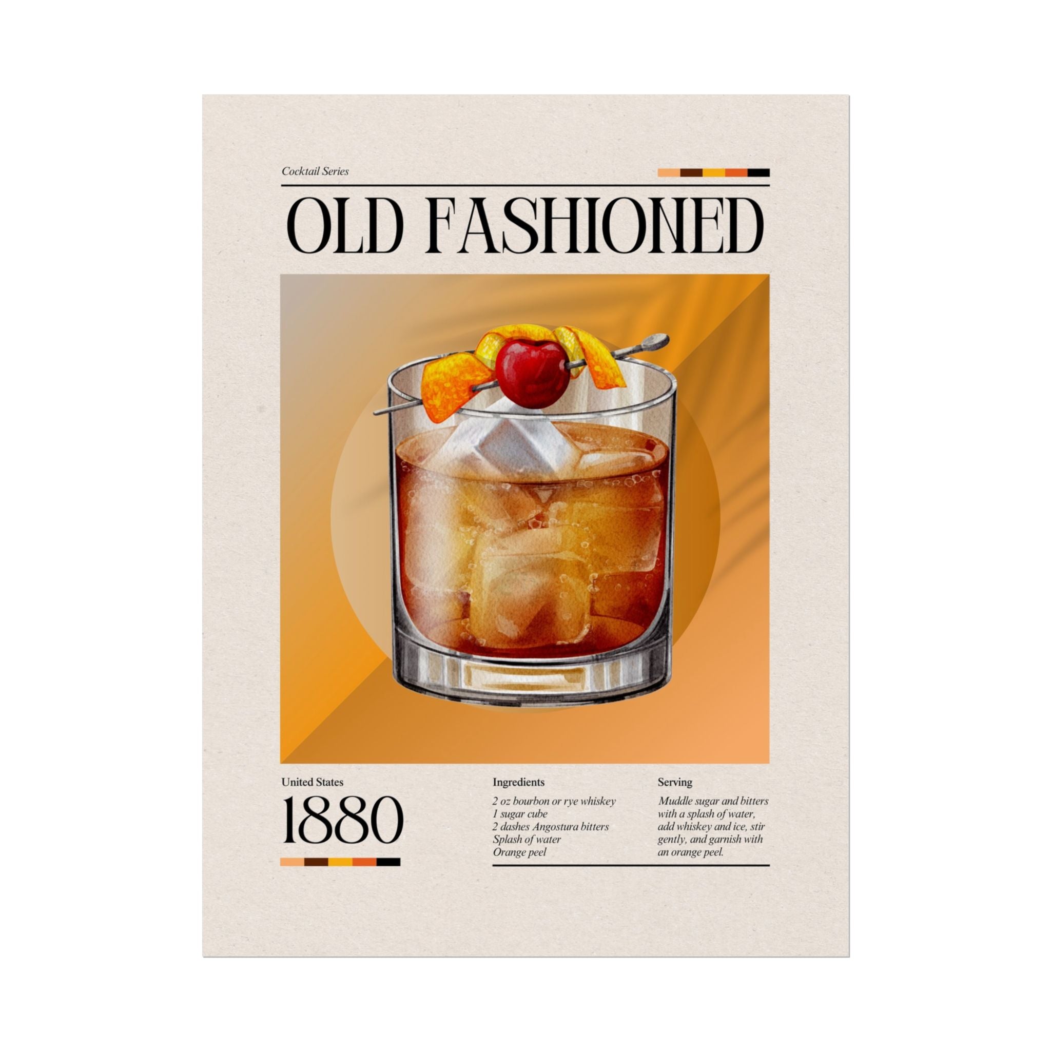Old Fashioned Cocktail Poster